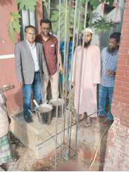 কলেজ মসজিদের চলমান কাজের খন্ডচিত্র